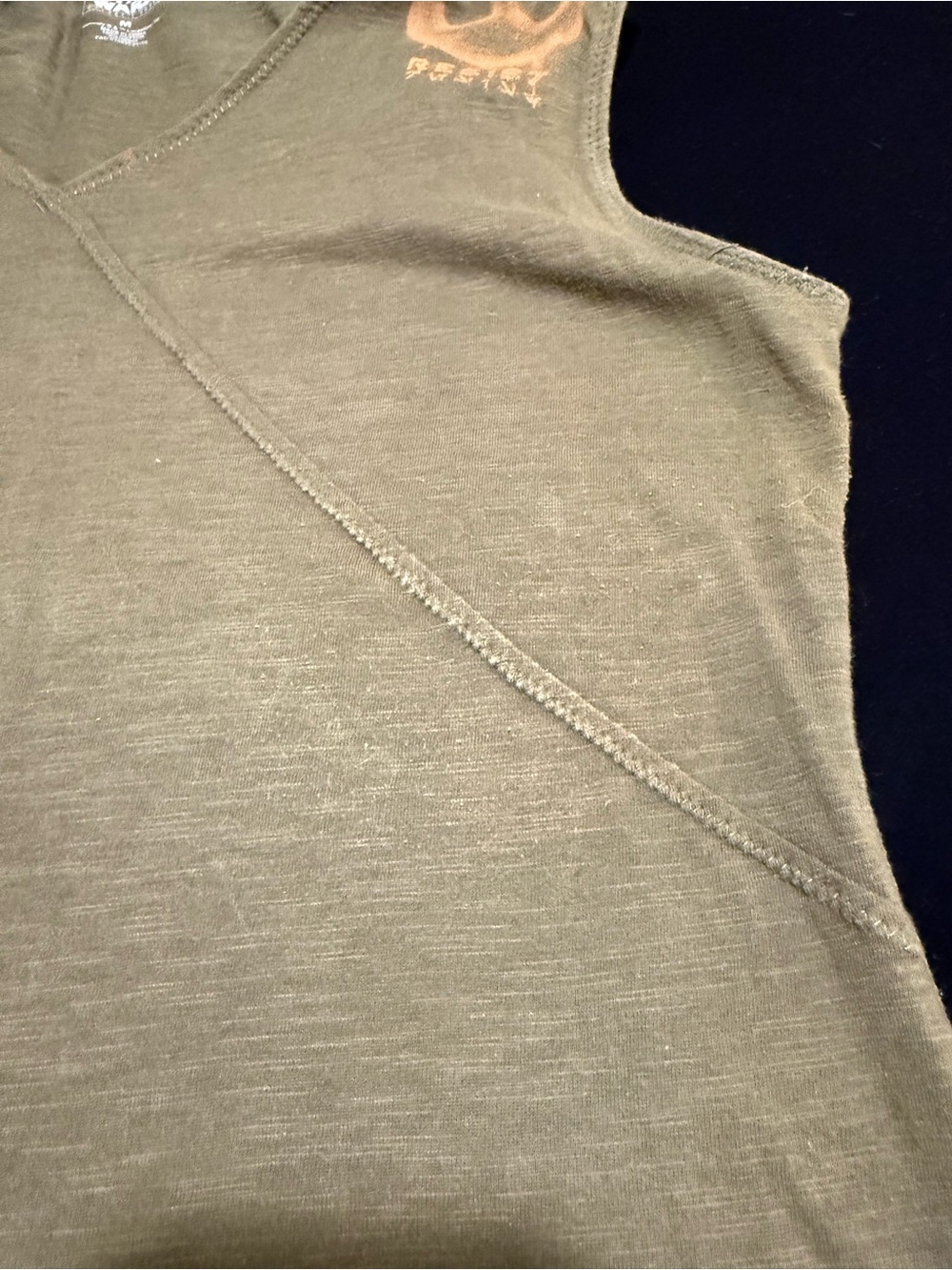 Star Wars Galaxy’s Edge Resistance Olive Green Sleeveless Hooded Tunic Sz M - Picture 9 of 11